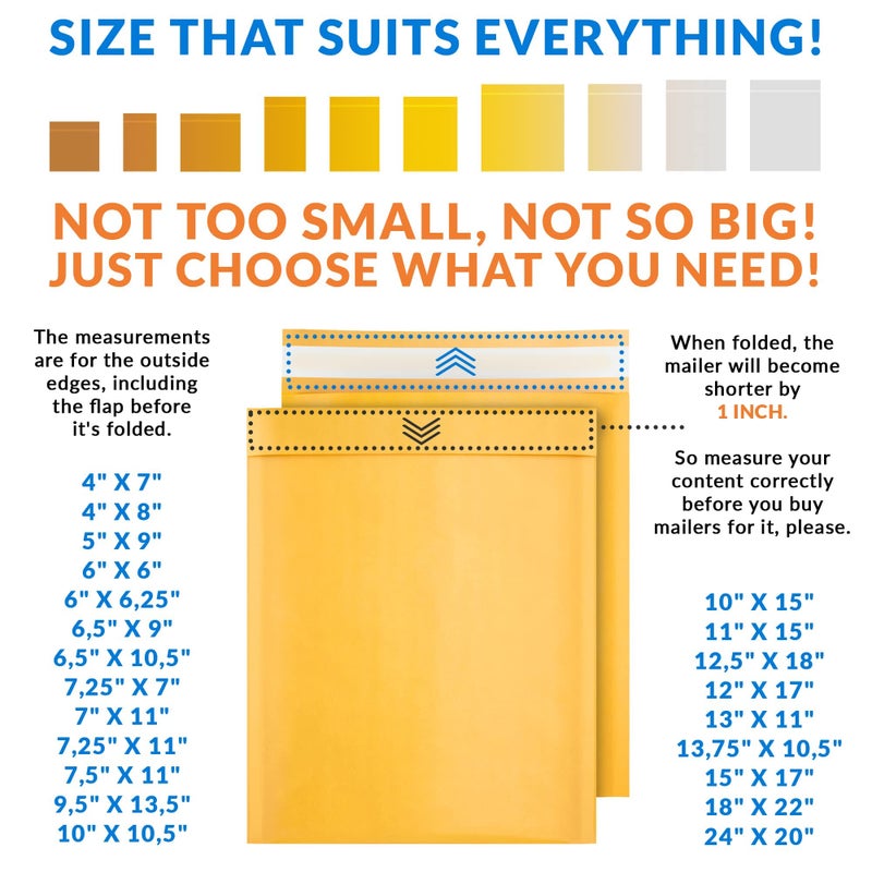 ABC PACK & SUPPLY Gold Kraft Bubble Mailer Envelopes, 8.5 x 13 Inches. 25 Pack Mail Padded Envelopes Self Seal. Kraft Bubble Mailers. Tear-Resistant Mailing Envelope Padded. Sturdy Paper Mailer - Image 4